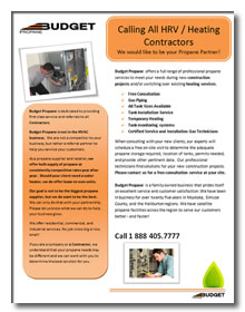 Budget Propane Ontario Contractor Flyer