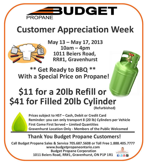 Budget Propane Ontario Customer Appreciation Week