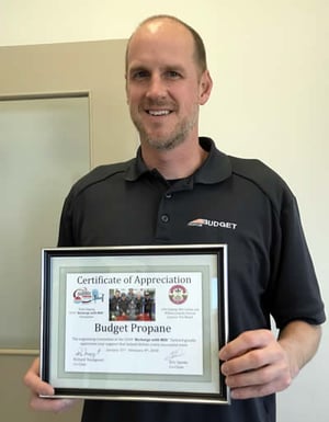 Budget Propane Certificate of Appreciation