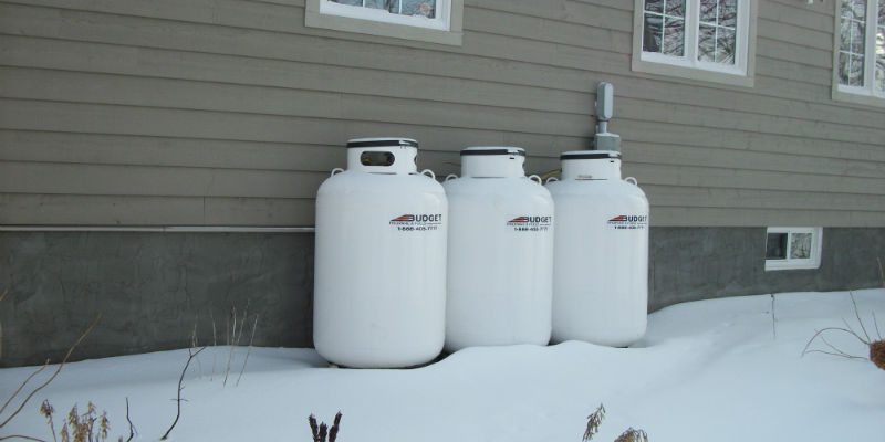Propane tanks outside house
