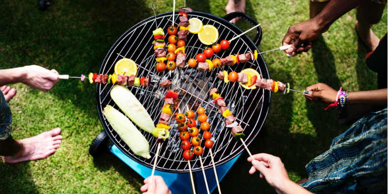 People barbecuing with propane 