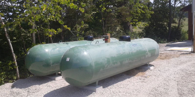 Two residential propane tanks